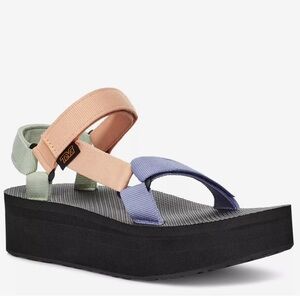Teva Cream and Purple Sandals Modern Platform Design